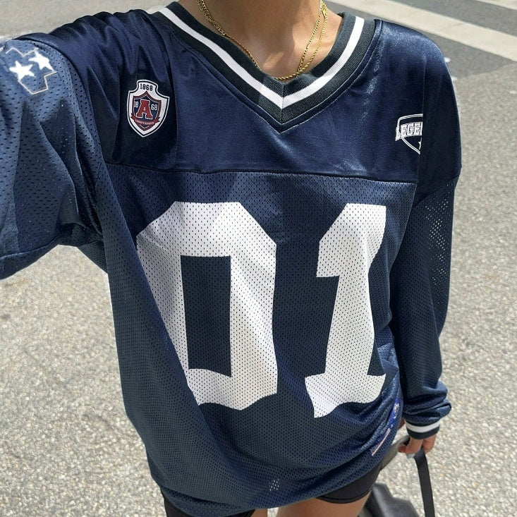 Women's Number And Letter Printed Football T-shirt