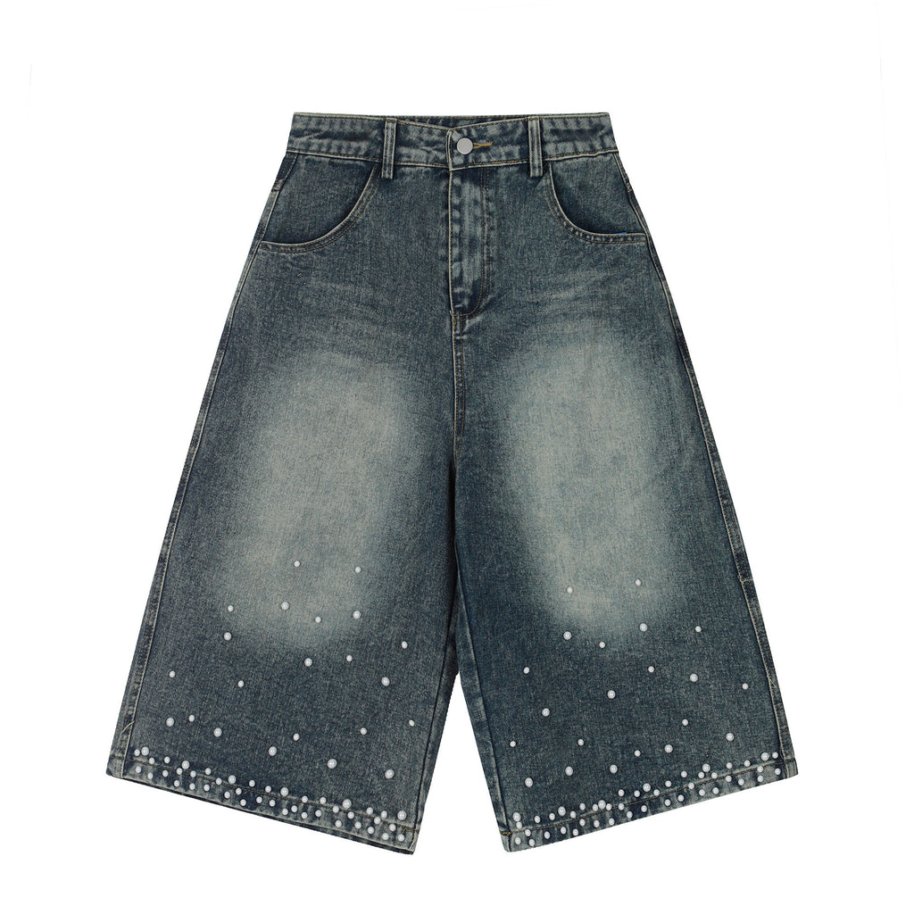 Design Retro Denim Straight Loose Wide-leg Pants