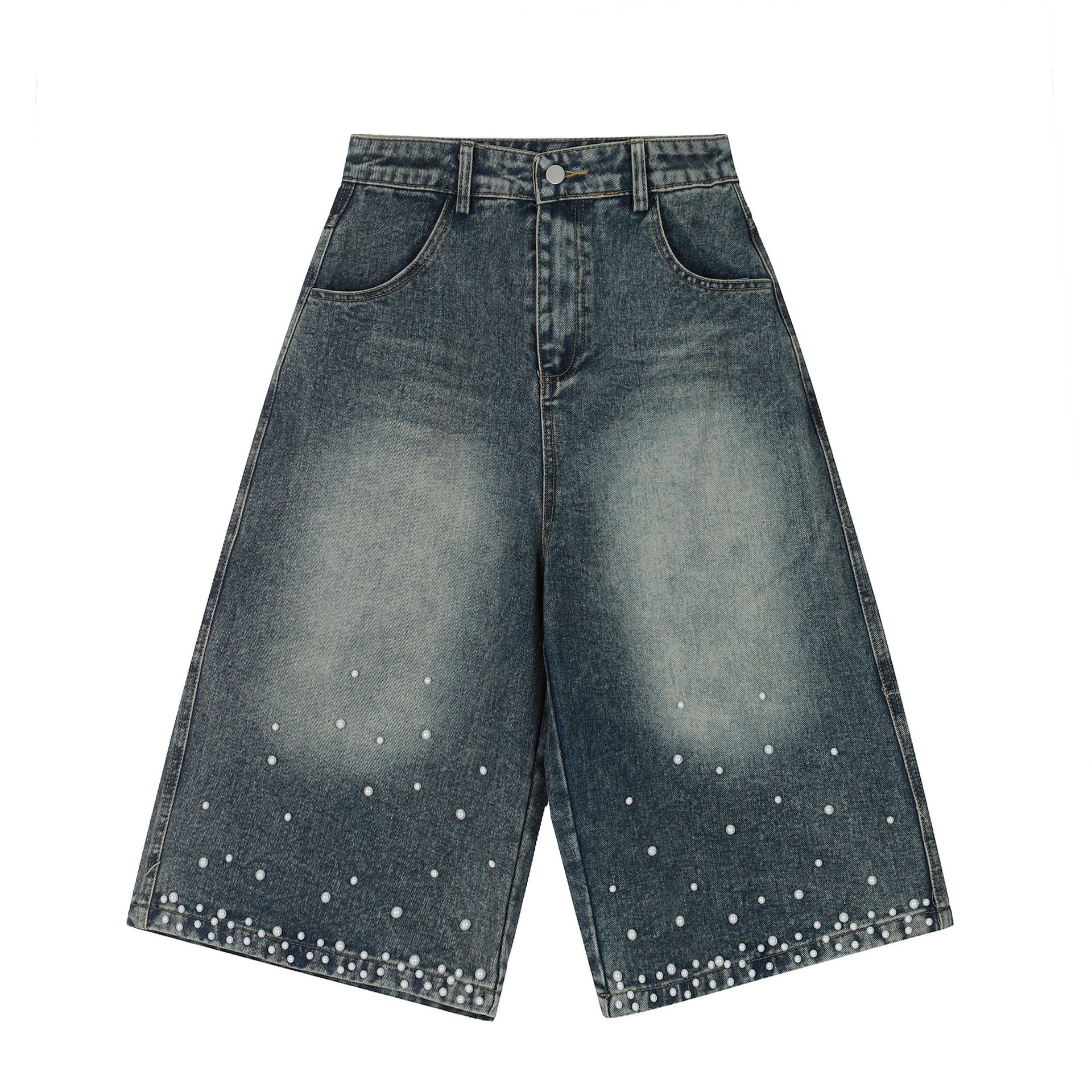 Design Retro Denim Straight Loose Wide-leg Pants