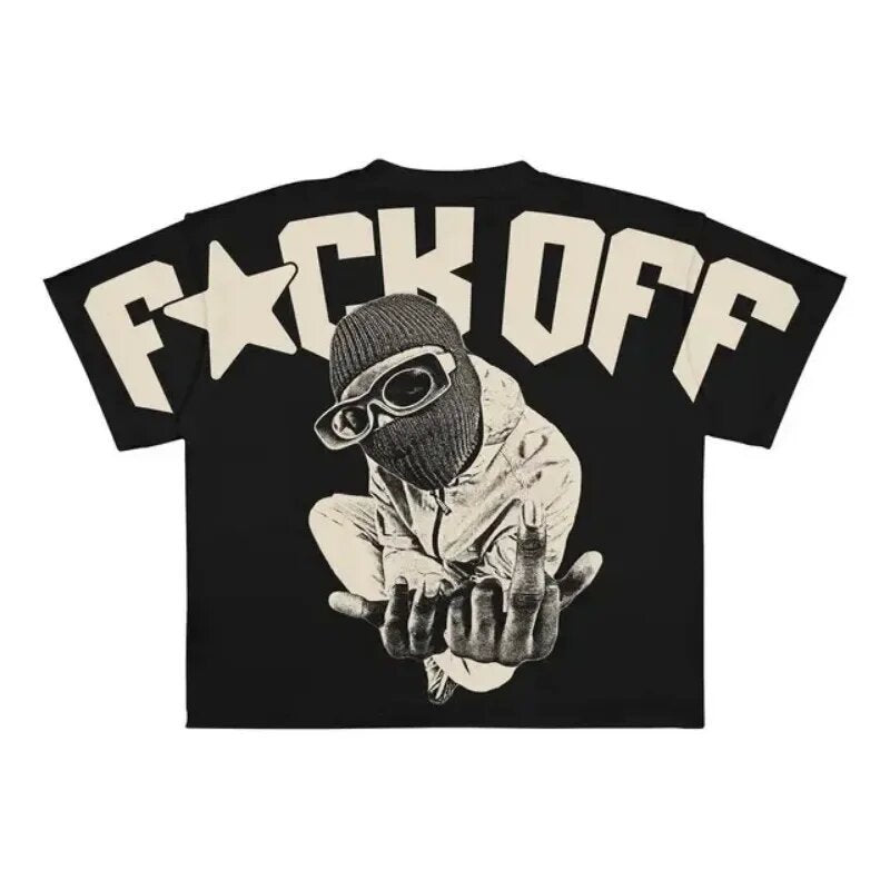 Men Hip Hop Gothic Graphic T-shirt