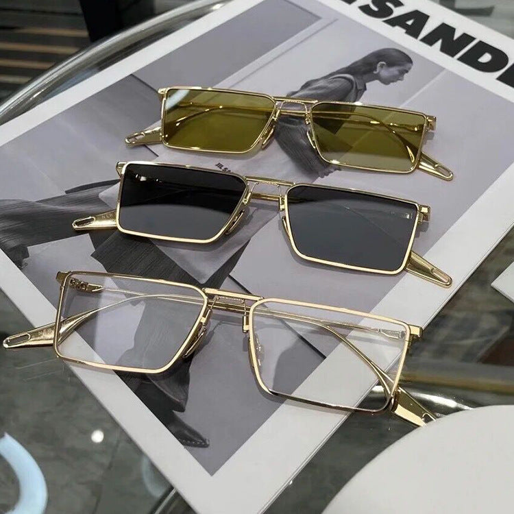 Women's Fashion Metal Frame Sunglasses Small Frame