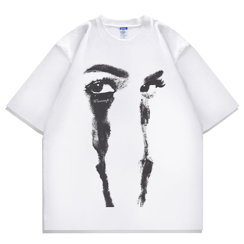 American Hip Hop China-Chic Brand Cotton Short Sleeve Boys' Vintage Loose Top