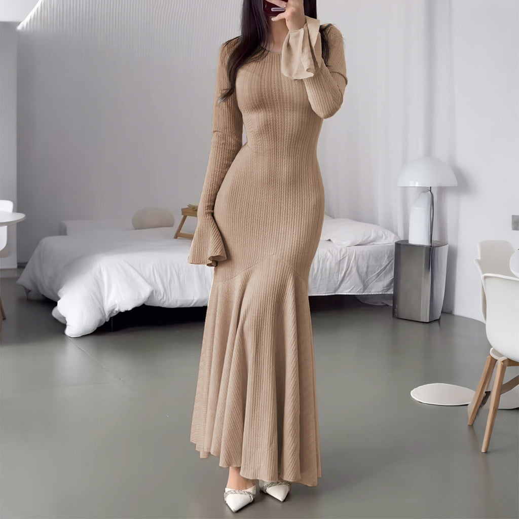 Slim Fit Sweater Long Skirt Dress Women