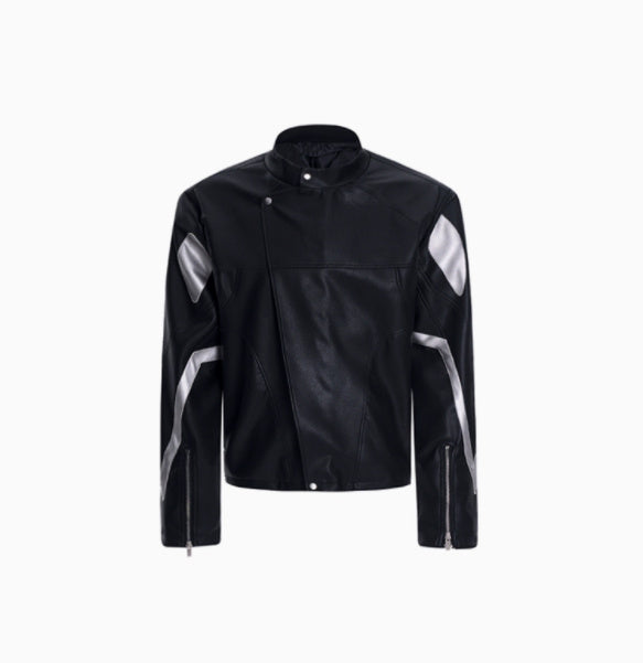 Oblique Placket Motorcycle Jacket