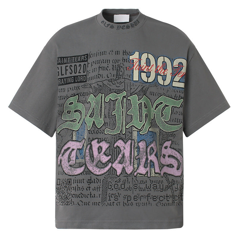 Men Hip Hop Graffiti Short Sleeve T shirt