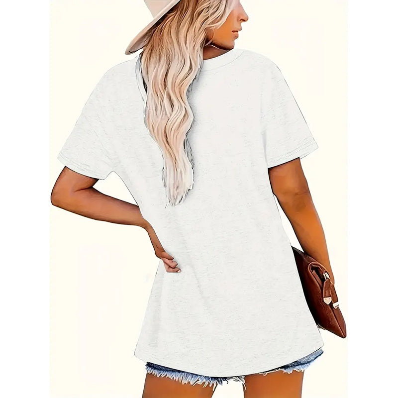 Women Funny Letter Print Love Heart Graphic Tees Casual Short Sleeve Shirts Top