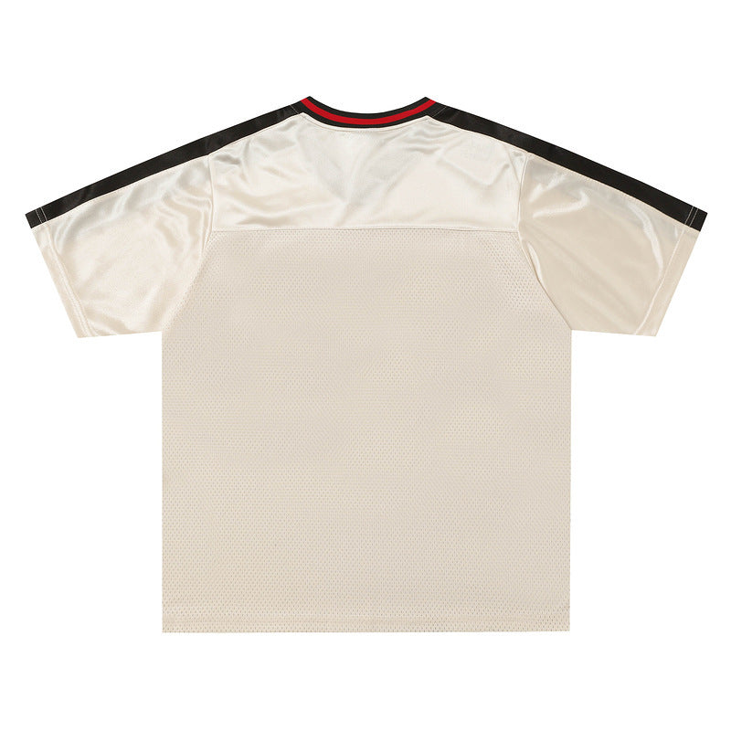 Sports V-neck Jersey Short Sleeve Trendy Couple Tops