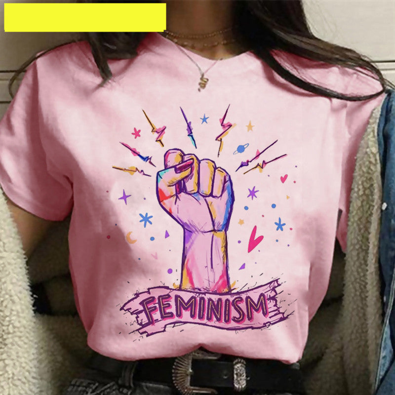 Feminist Surrounding Short Sleeved T Shirt Women
