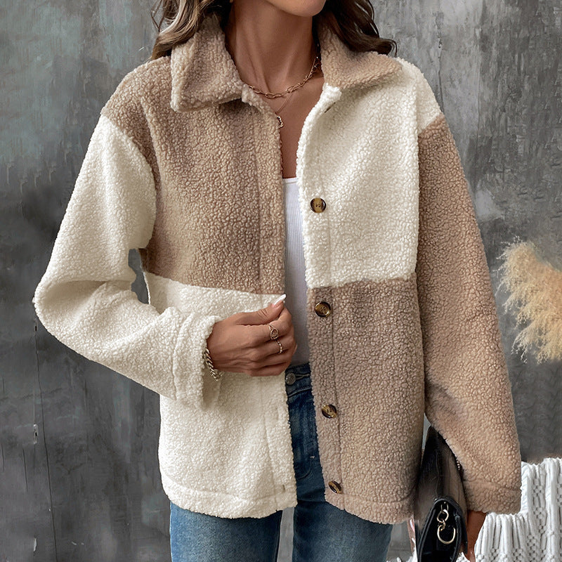 Thickened Assorted Color Single-breasted Lapel Casual Jacket