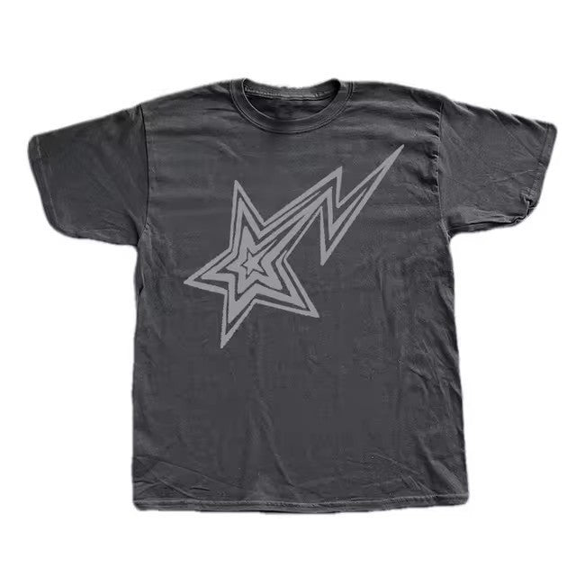 Round Neck Trend Cotton Short Sleeve