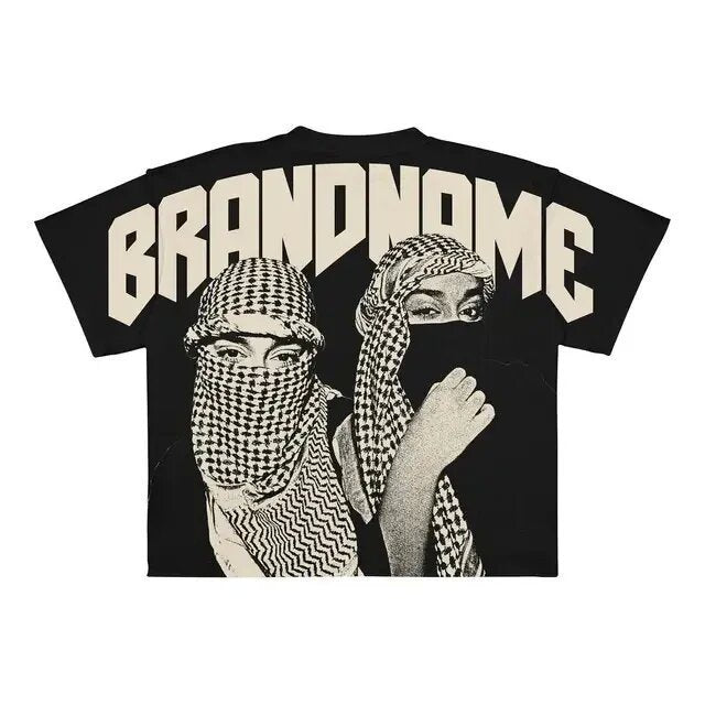 Men Hip Hop Gothic Graphic T-shirt