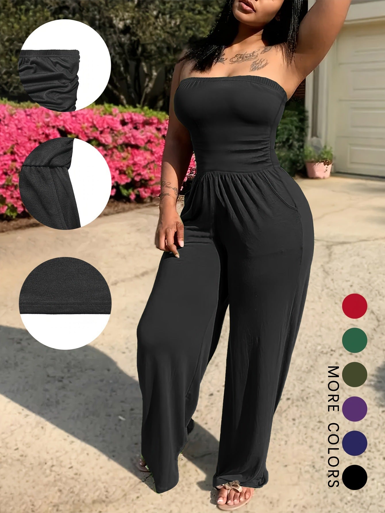 Strapless Without Belt Pockets One-piece Four Seasons Machine Washable