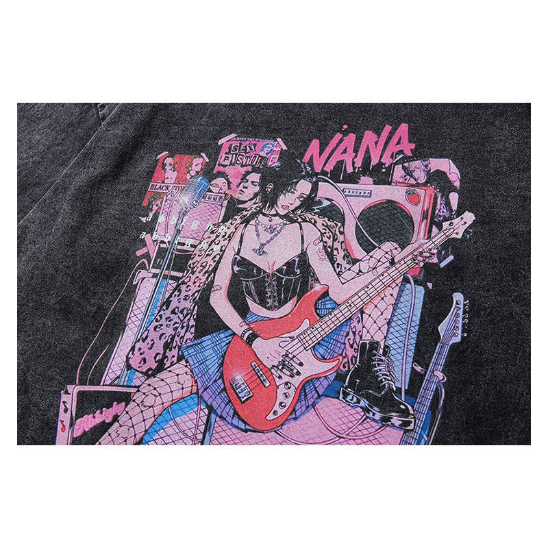 Men And Women Vintage Print Short-sleeved T-shirt