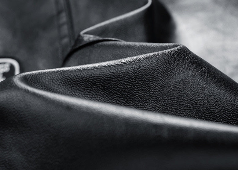 Embroidery New Men's PU Leather Coat