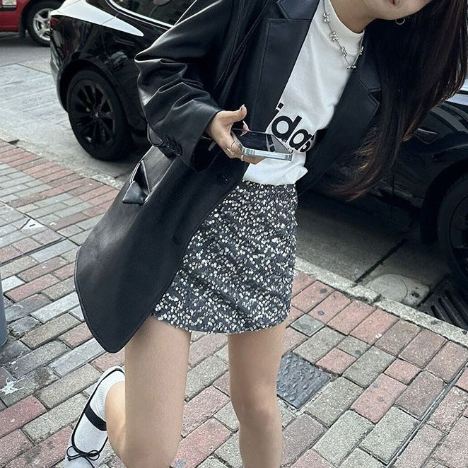 Retro Black Loose Hong Kong Style Fashionable Jacket