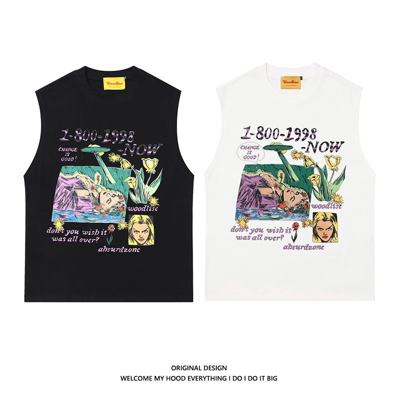Design Printed Cotton Vest For Men