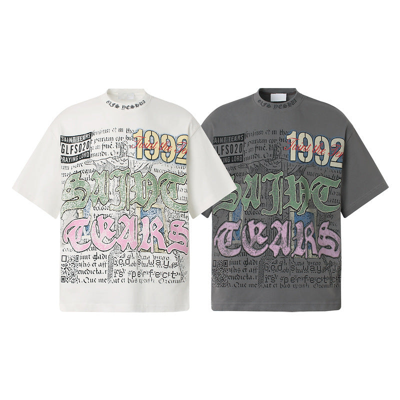 Men Hip Hop Graffiti Short Sleeve T shirt