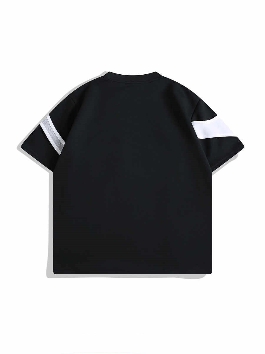 Double-layer Stitching Padded Shoulder Short Sleeve Strap T-shirt