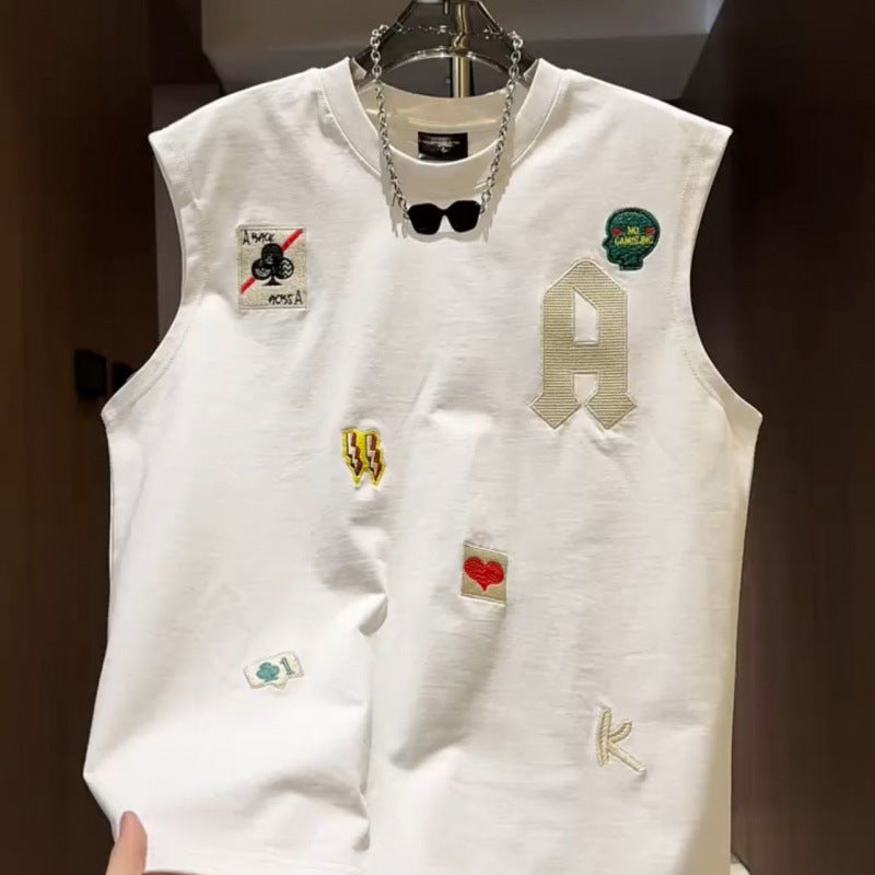 Men Cartoon Printed Sleeveless Vest T-shirt