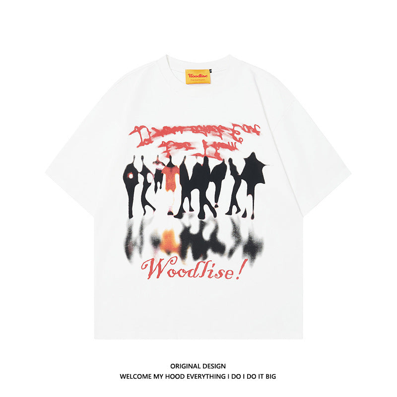 New Retro Abstract Graffiti Short Sleeve T-shirt Men's Summer