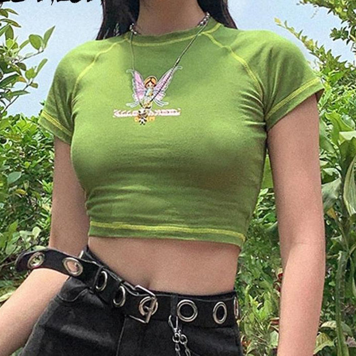 Turtleneck Round Neck Slim-fit Women T-shirt