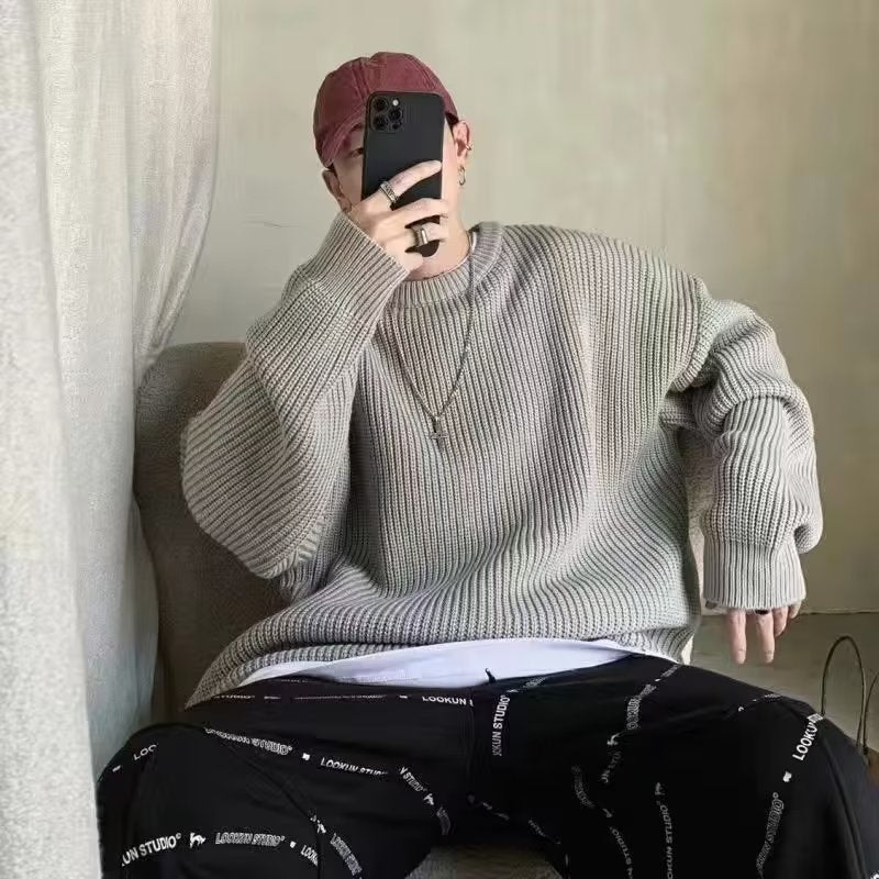 Loose Casual Retro Trendy Underwear Crew Neck Sweater