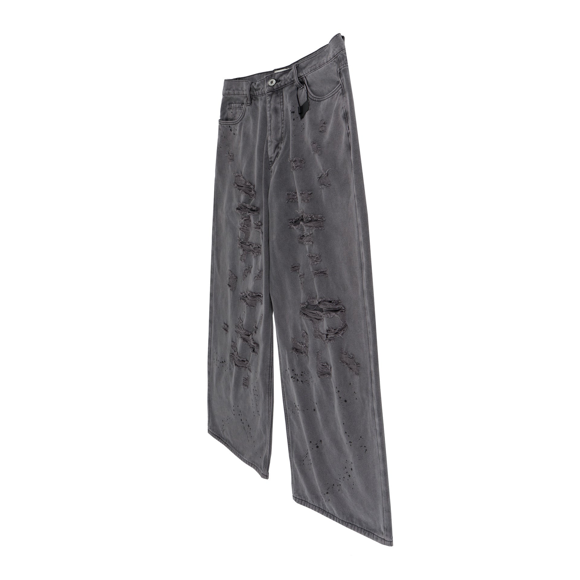 American Retro Distressed Double-layer Erosion Big Damage Canvas Overalls