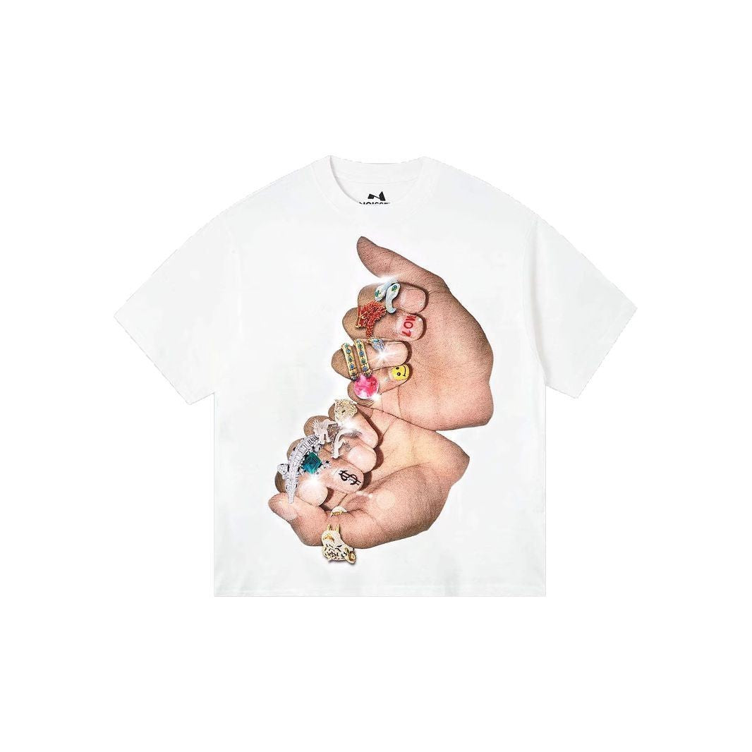Street Vacation Style Hip Hop Pick-up Printed Loose T-shirt