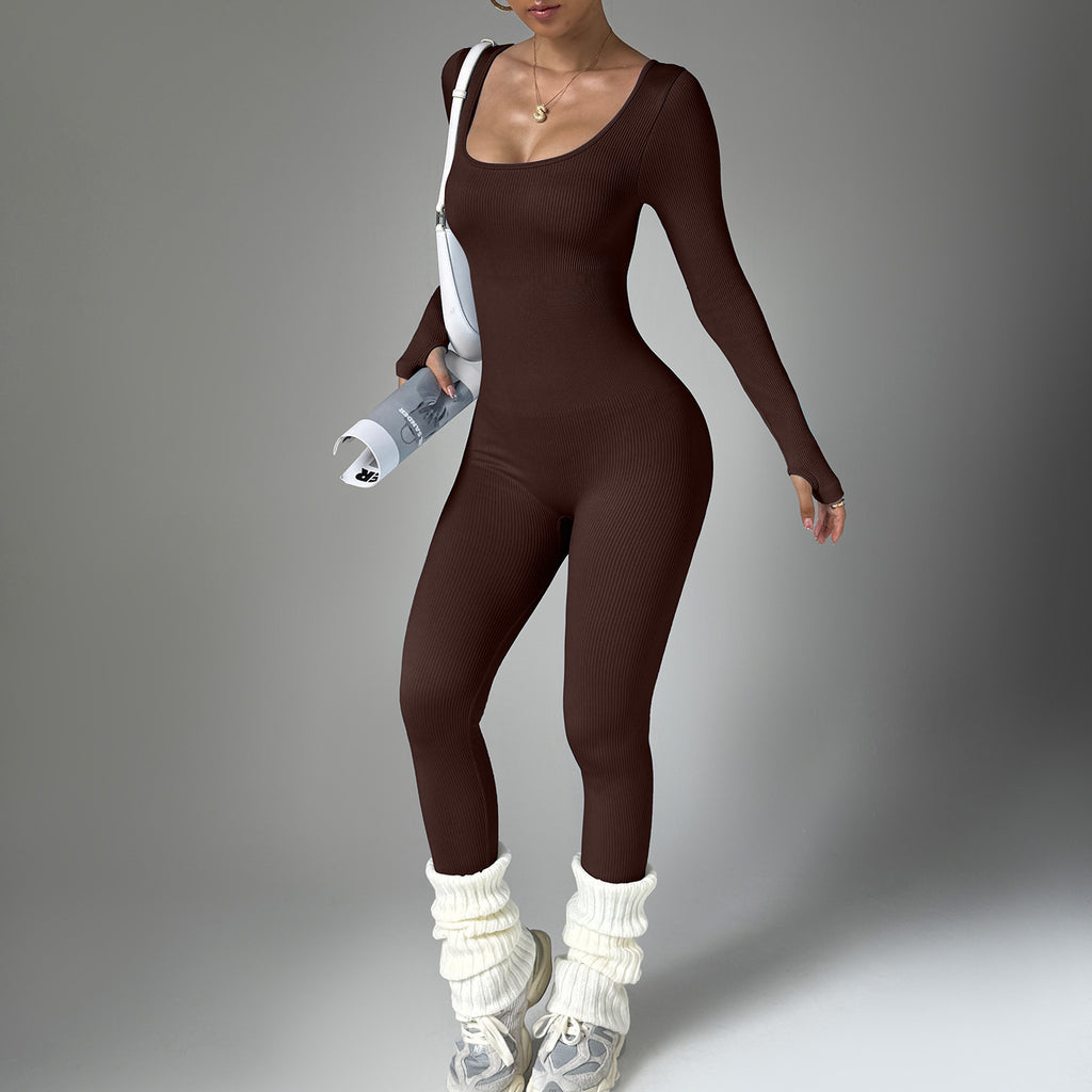 Bodysuit Long Sleeve Quick-drying Tight Fitness Yoga Clothes