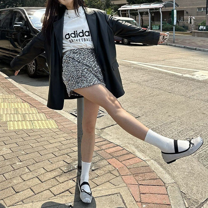 Retro Black Loose Hong Kong Style Fashionable Jacket