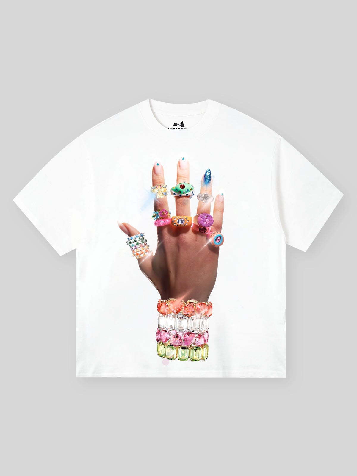 Street Vacation Style Hip Hop Pick-up Printed Loose T-shirt