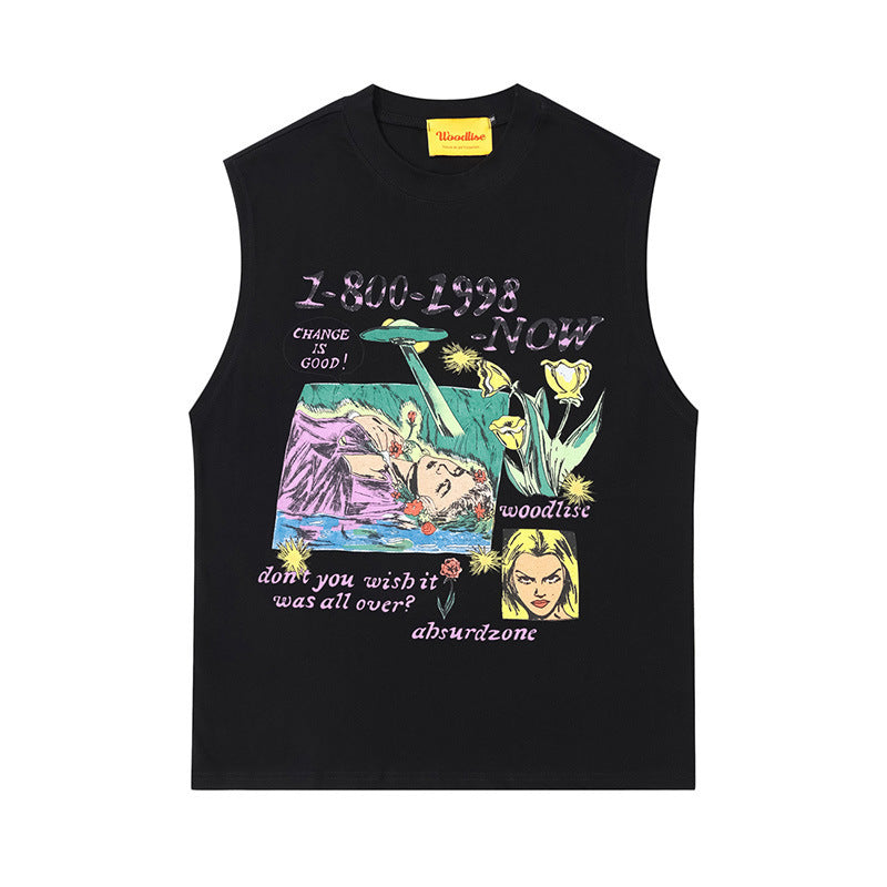 Design Printed Cotton Vest For Men