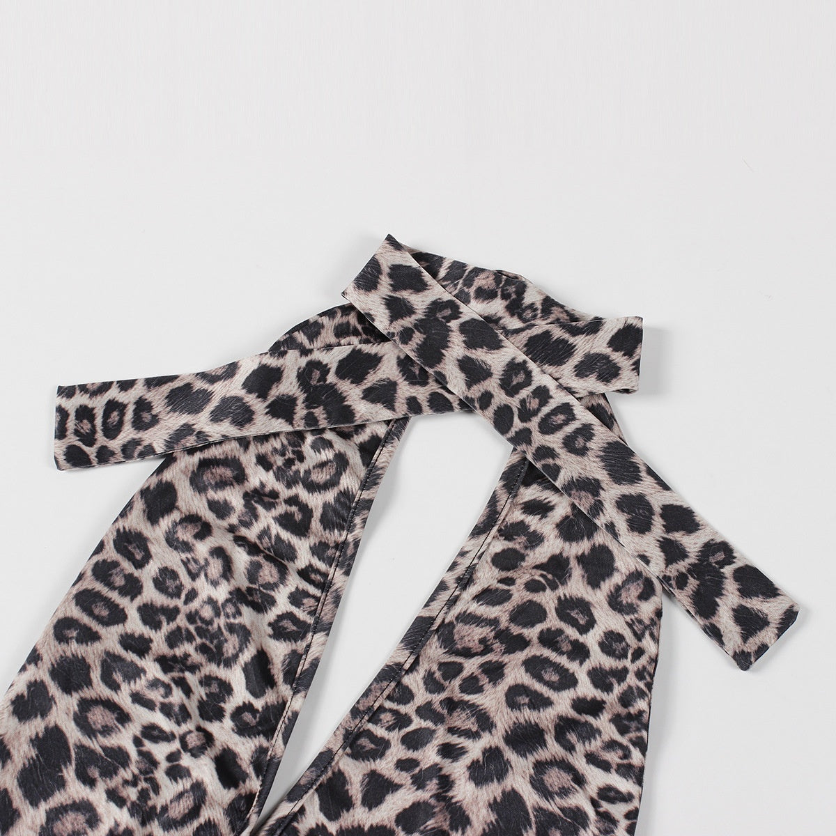 Women's Printed Leopard-print Backless Hip-lifting Jumpsuit