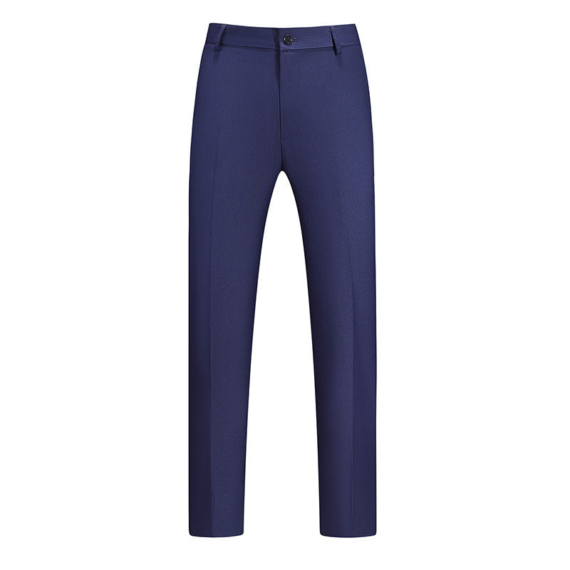 New Boys Straight Solid Color Business Wear Draping Effect Casual Suit Pants