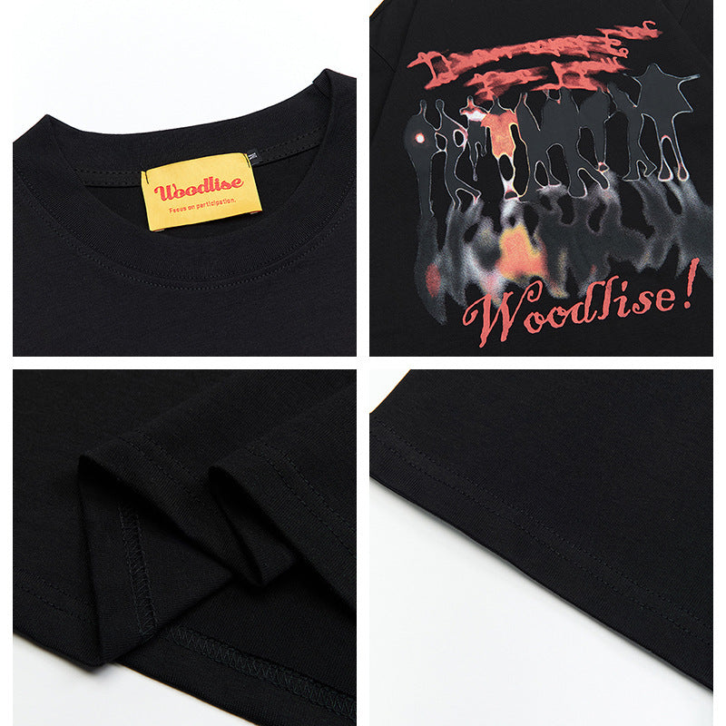 New Retro Abstract Graffiti Short Sleeve T-shirt Men's Summer