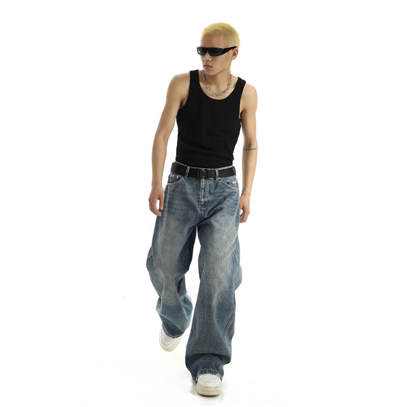 American-style Retro Springsummer Skinny Jeans For Men